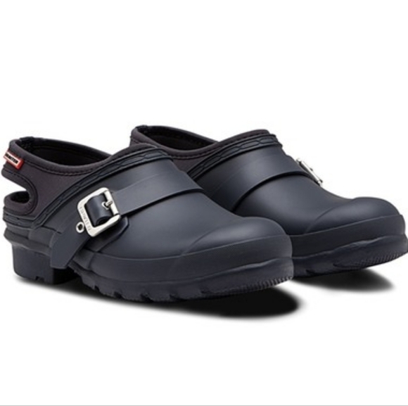 HUNTER Waterproof Women Clog Size 9 Us Color Black Perfect For Spring - Picture 1 of 13